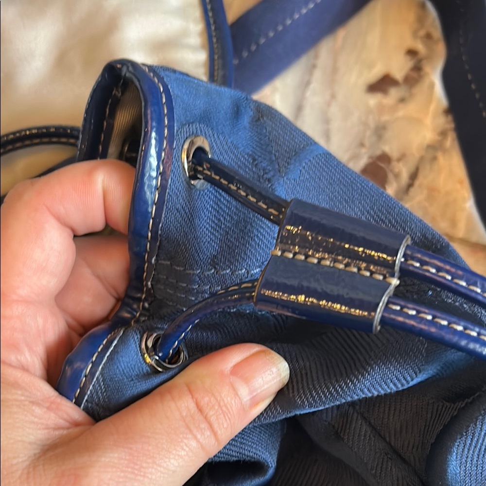 Navy Blue Coach Women's Backpack - Picture 4 of 12